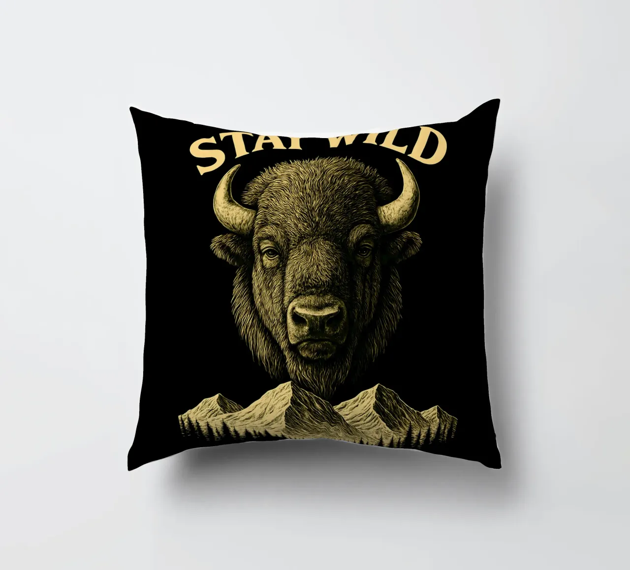 Stay Wild - Restez Sauvage - Bisonte cuscino da LM2KONE