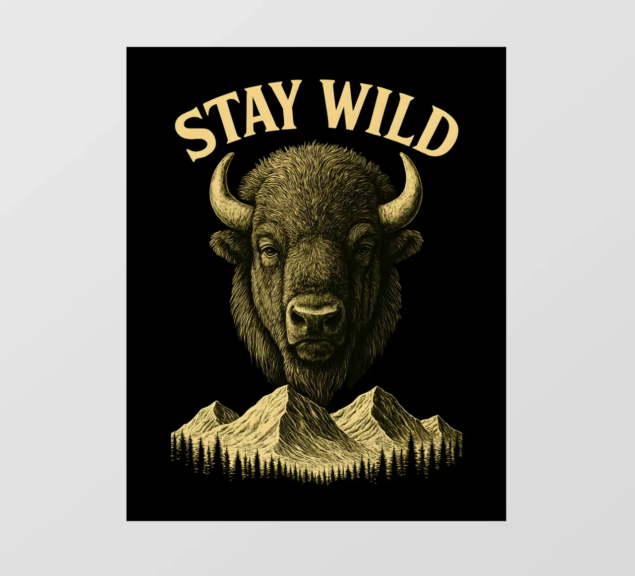 Stay Wild - Restez Sauvage - Bisonte pellicola backlit da LM2KONE