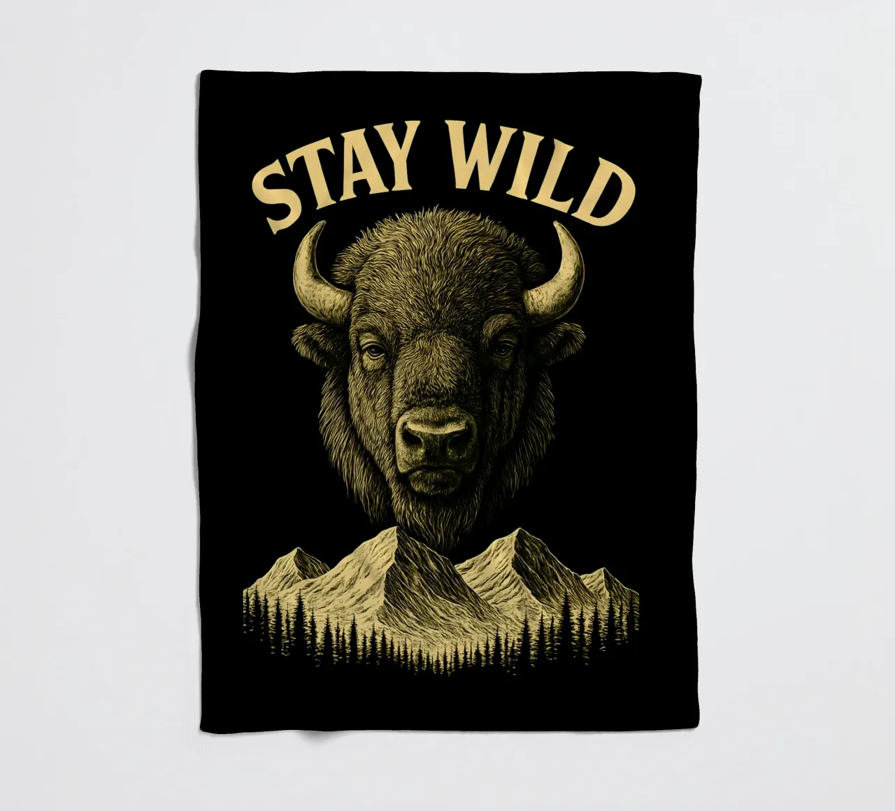 Stay Wild - Restez Sauvage - Bisonte coperta in pile da LM2KONE