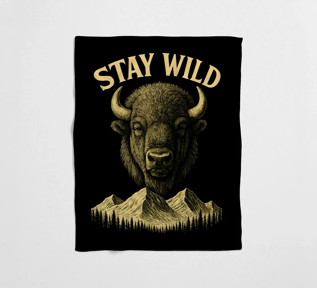 Stay Wild - Restez Sauvage - Bisonte coperta in pile da LM2KONE