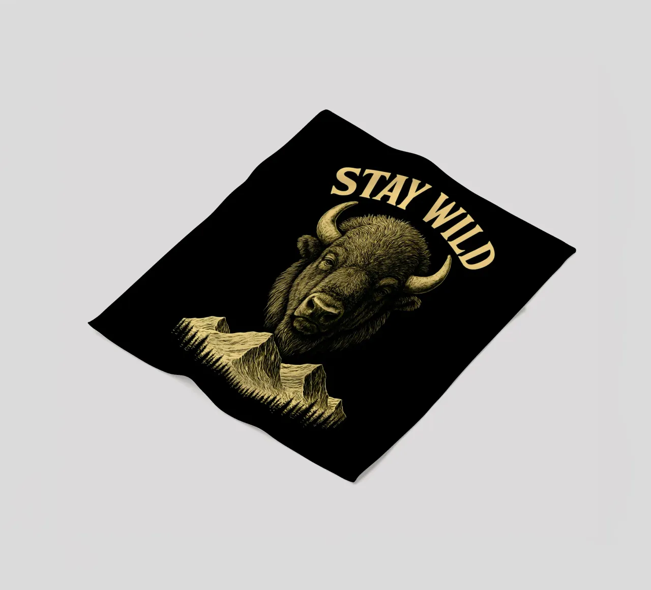 Stay Wild - Restez Sauvage - Bisonte coperta in pile da LM2KONE