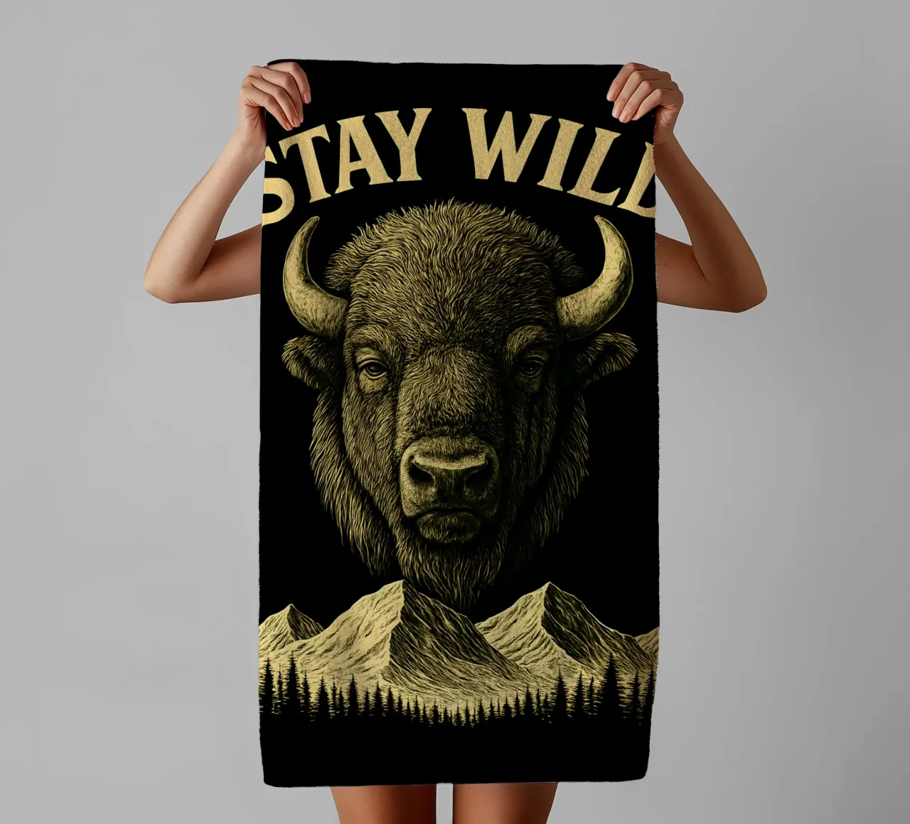 Stay Wild - Restez Sauvage - Bisonte asciugamano da bagno da LM2KONE