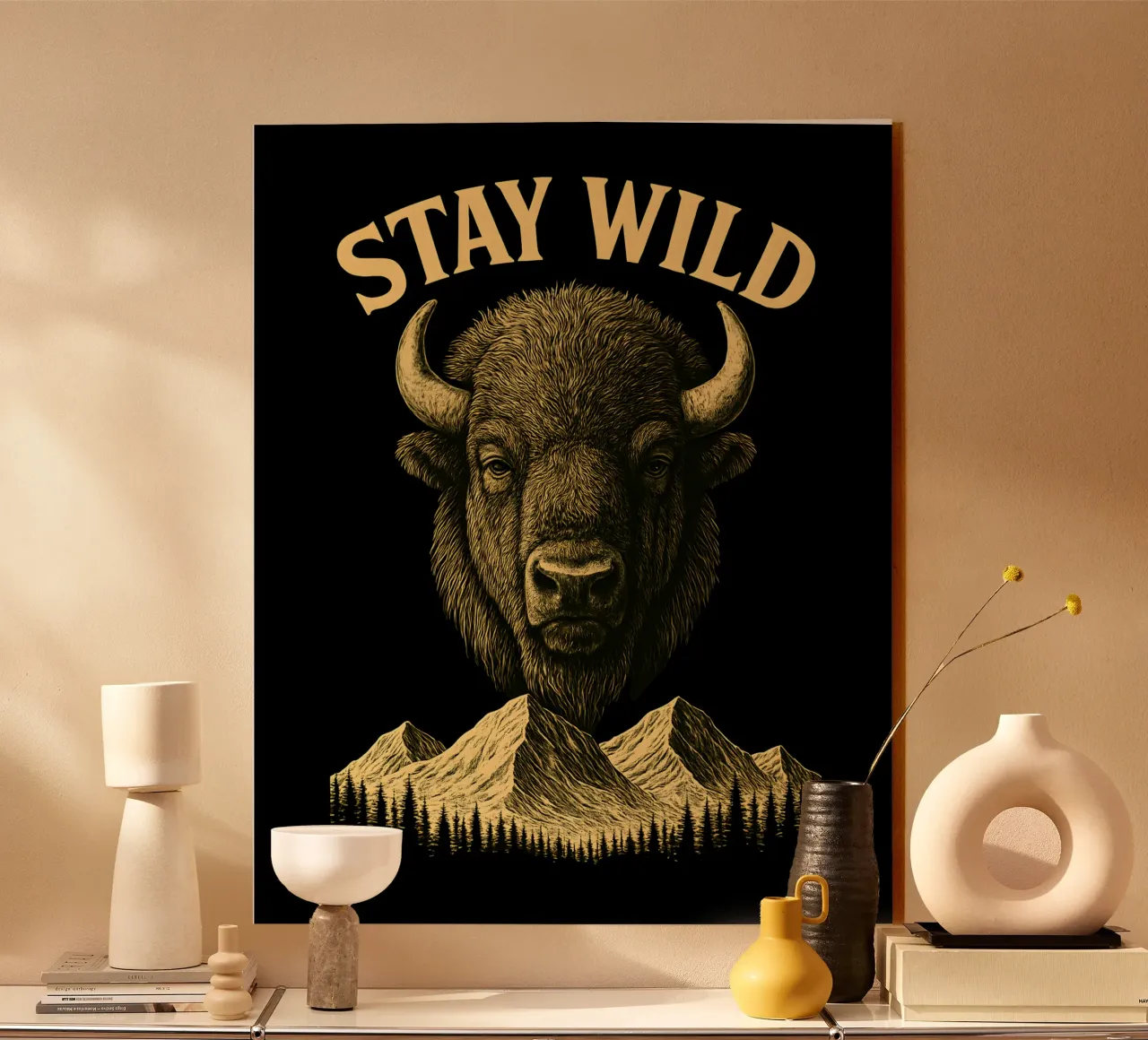 Stay Wild - Restez Sauvage - Bisonte plexiglass da LM2KONE