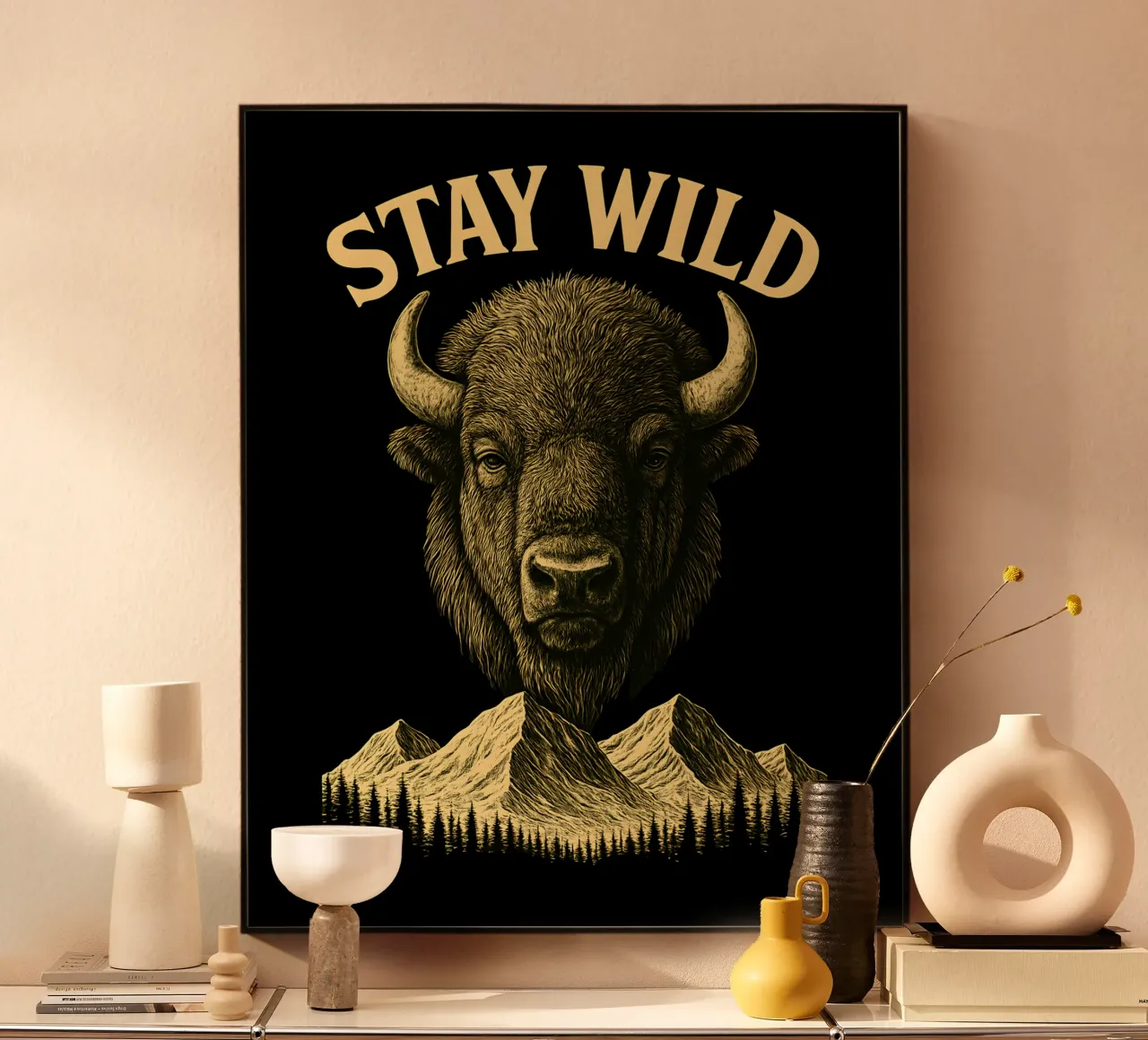 Stay Wild - Restez Sauvage - Bisonte alluminio dibond da LM2KONE