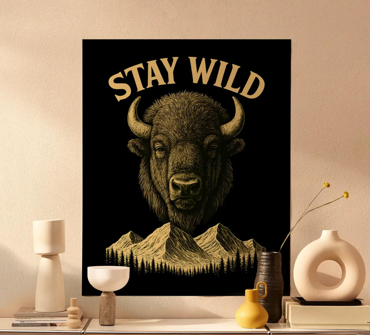 Stay Wild - Restez Sauvage - Bisonte carta hahnemühle da LM2KONE