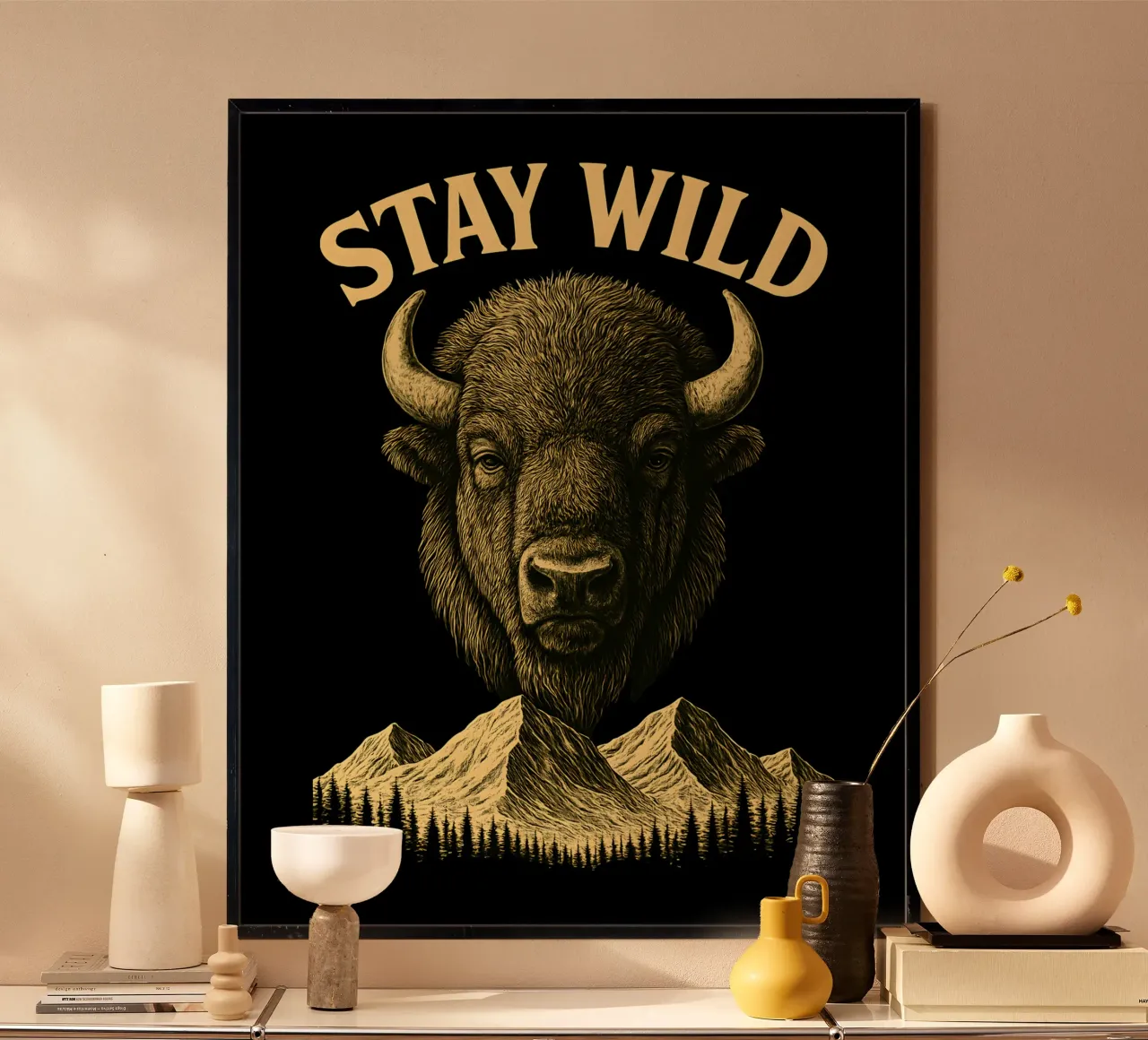Stay Wild - Restez Sauvage - Bisonte carta hahnemühle da LM2KONE