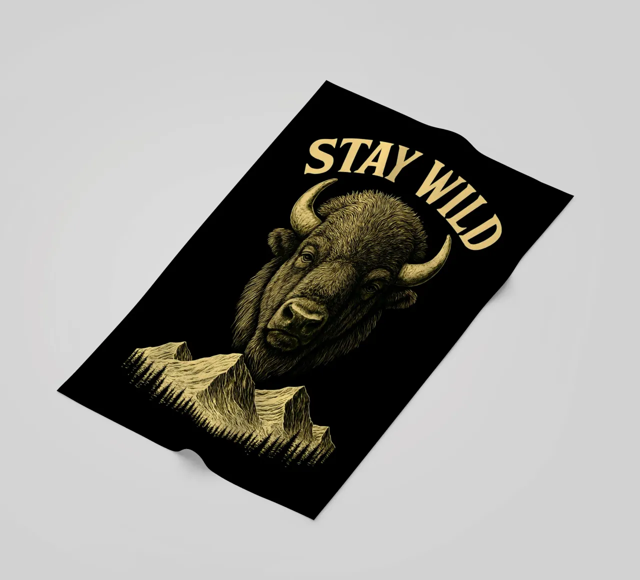 Stay Wild - Restez Sauvage - Bisonte telo mare da LM2KONE