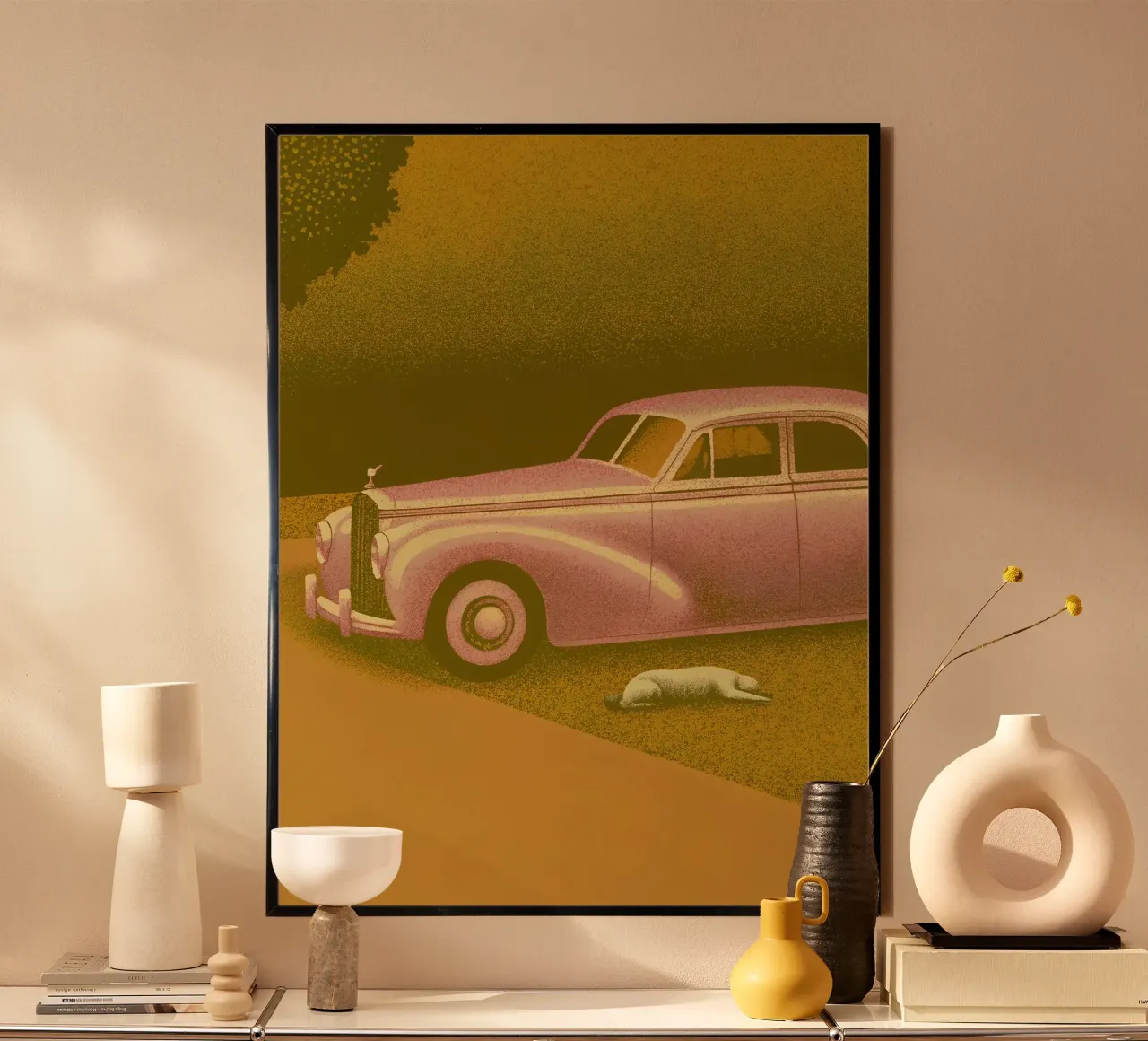 Vista laterale di un'auto d'epoca carta hahnemühle da SOUL SHOP
