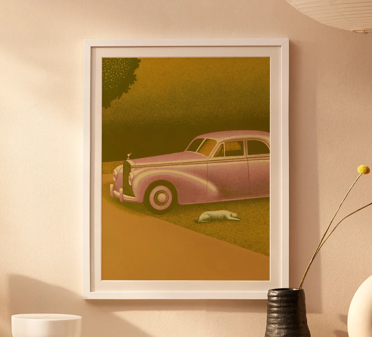 Vista laterale di un'auto d'epoca carta hahnemühle da SOUL SHOP