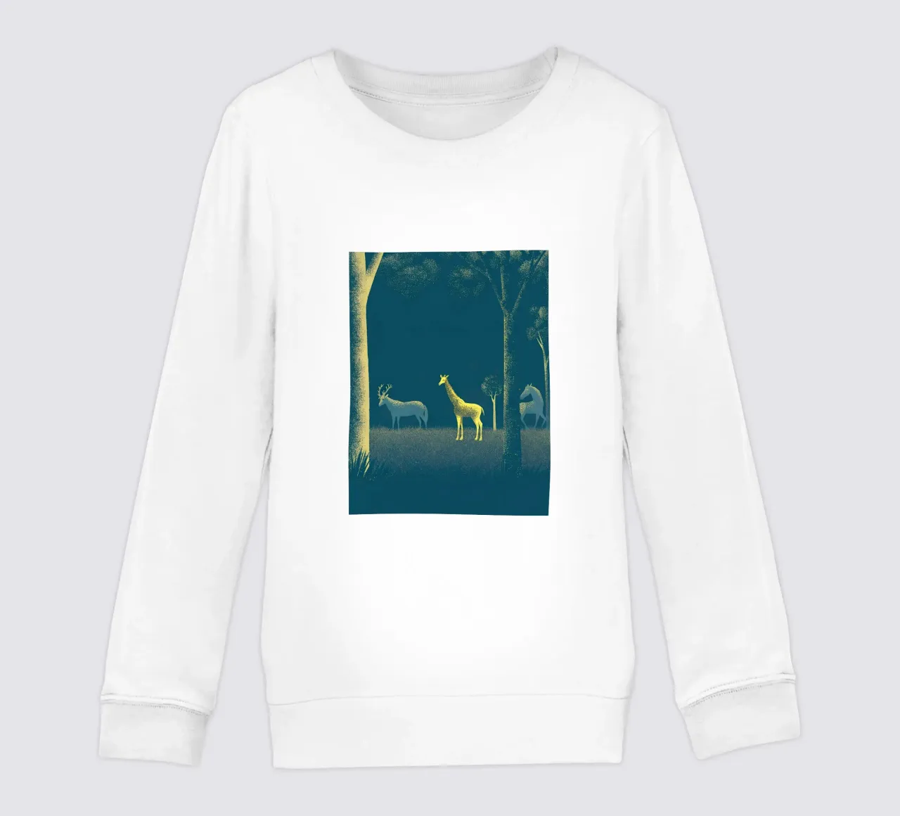 Cervi e giraffe nella foresta felpa bambino da SOUL SHOP