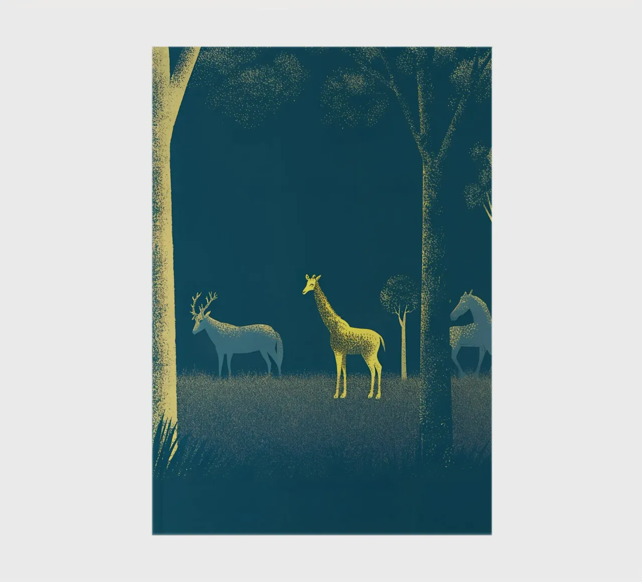 Cervi e giraffe nella foresta diario da SOUL SHOP