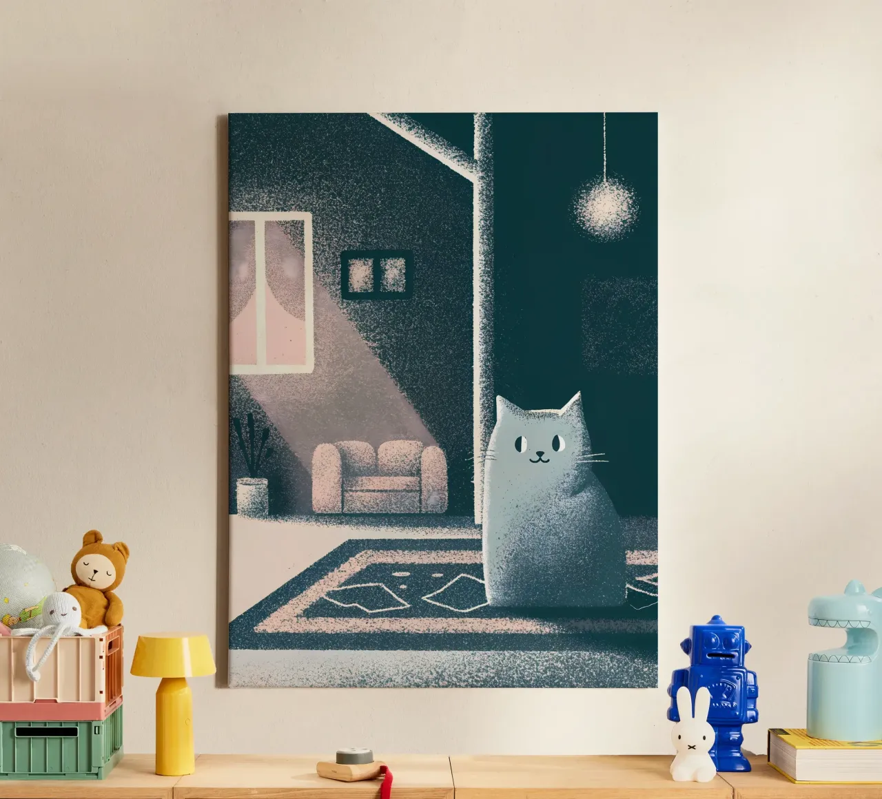 Katzen im Haus Leinwand von SOUL SHOP