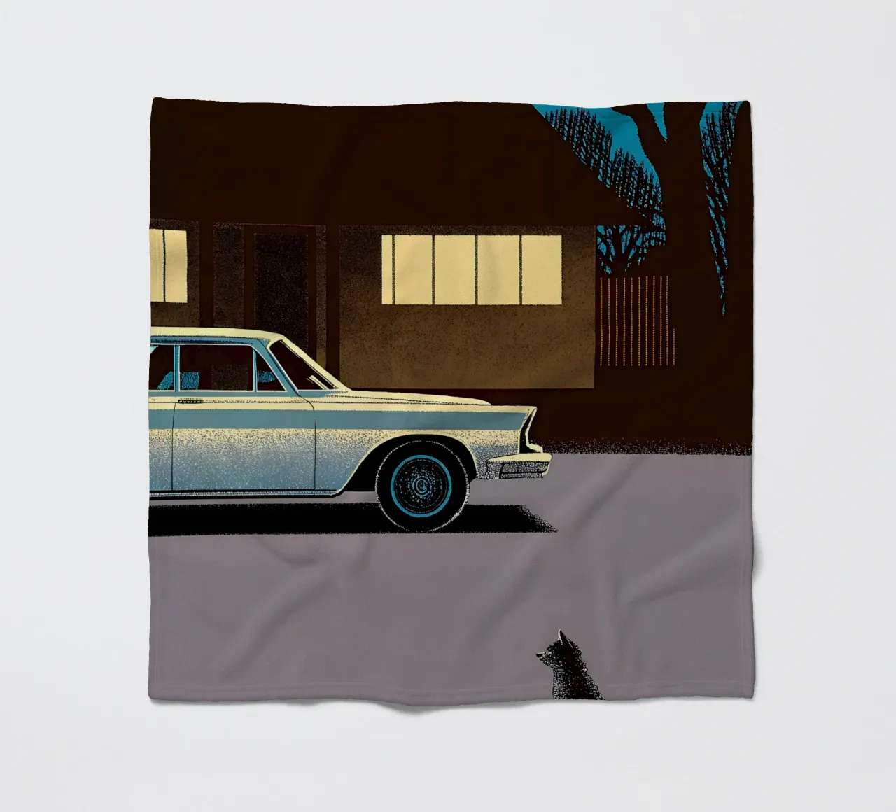 Auto d'epoca e gatti coperta in pile da SOUL SHOP