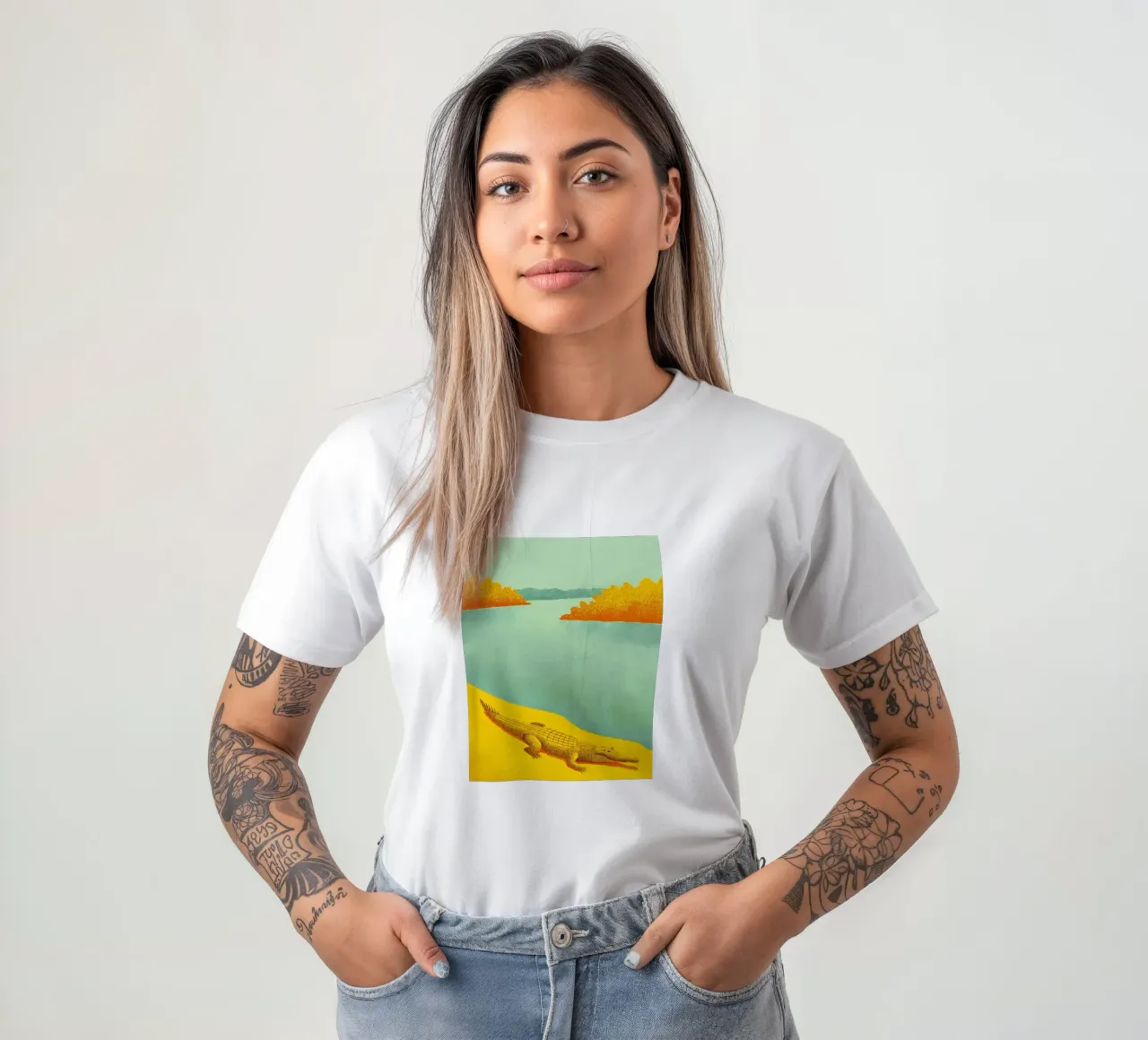 Coccodrillo sul fiume t-shirt da SOUL SHOP