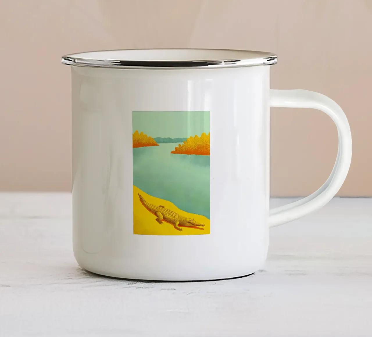 Coccodrillo sul fiume tazza in smalto da SOUL SHOP
