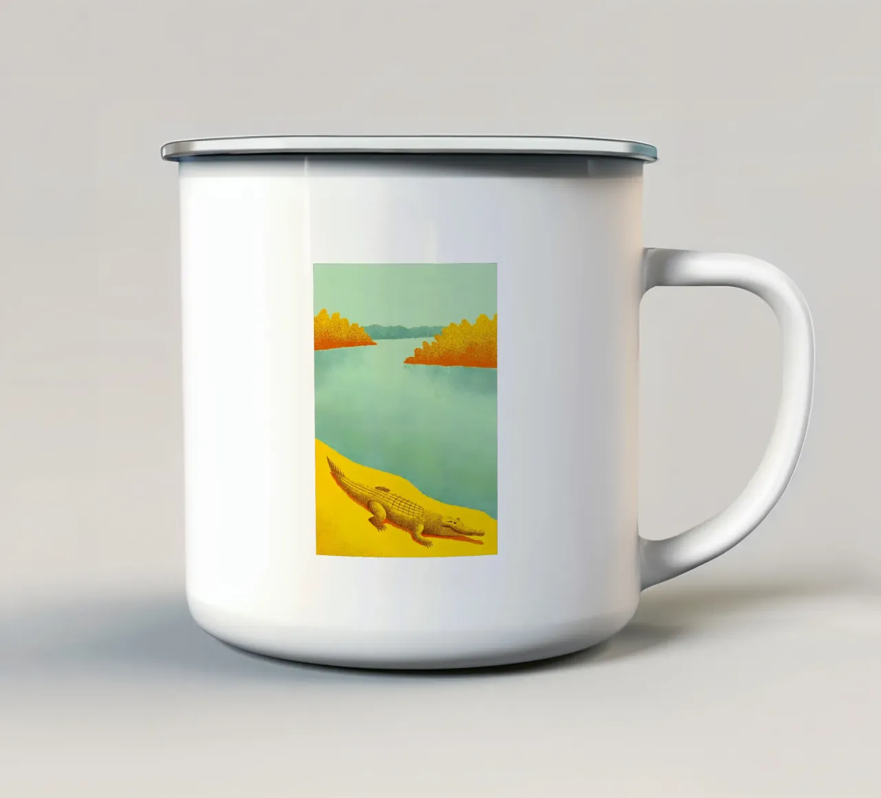 Coccodrillo sul fiume tazza in smalto da SOUL SHOP
