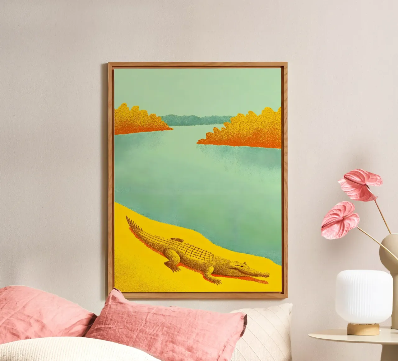 Coccodrillo sul fiume alluminio dibond da SOUL SHOP