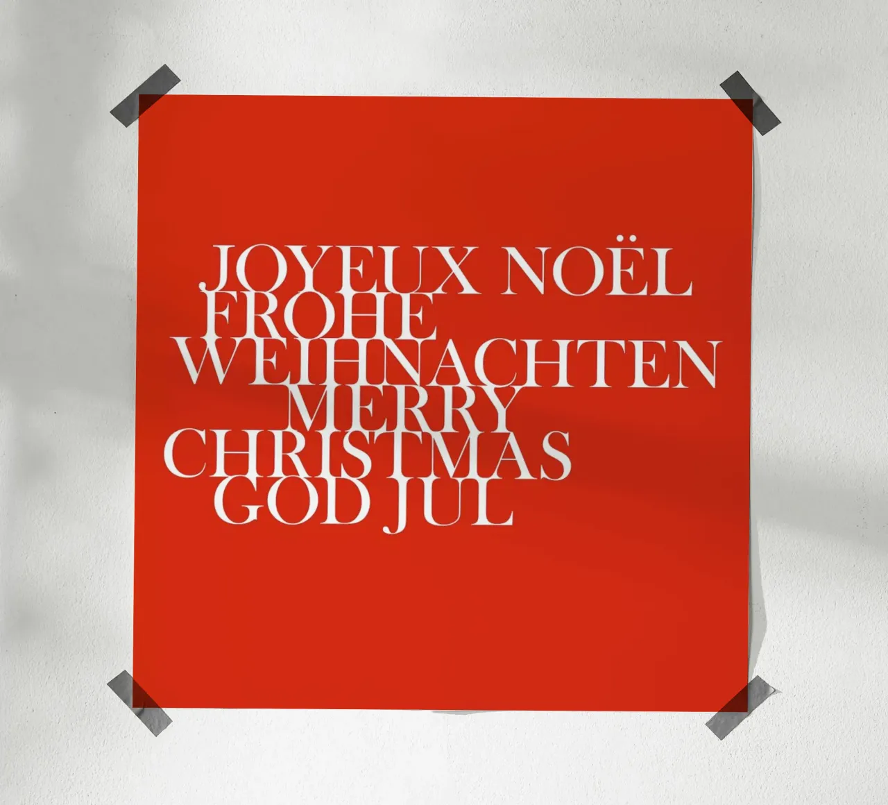 Un Natale internazionale poster con telaio in alluminio da Bo Lundberg