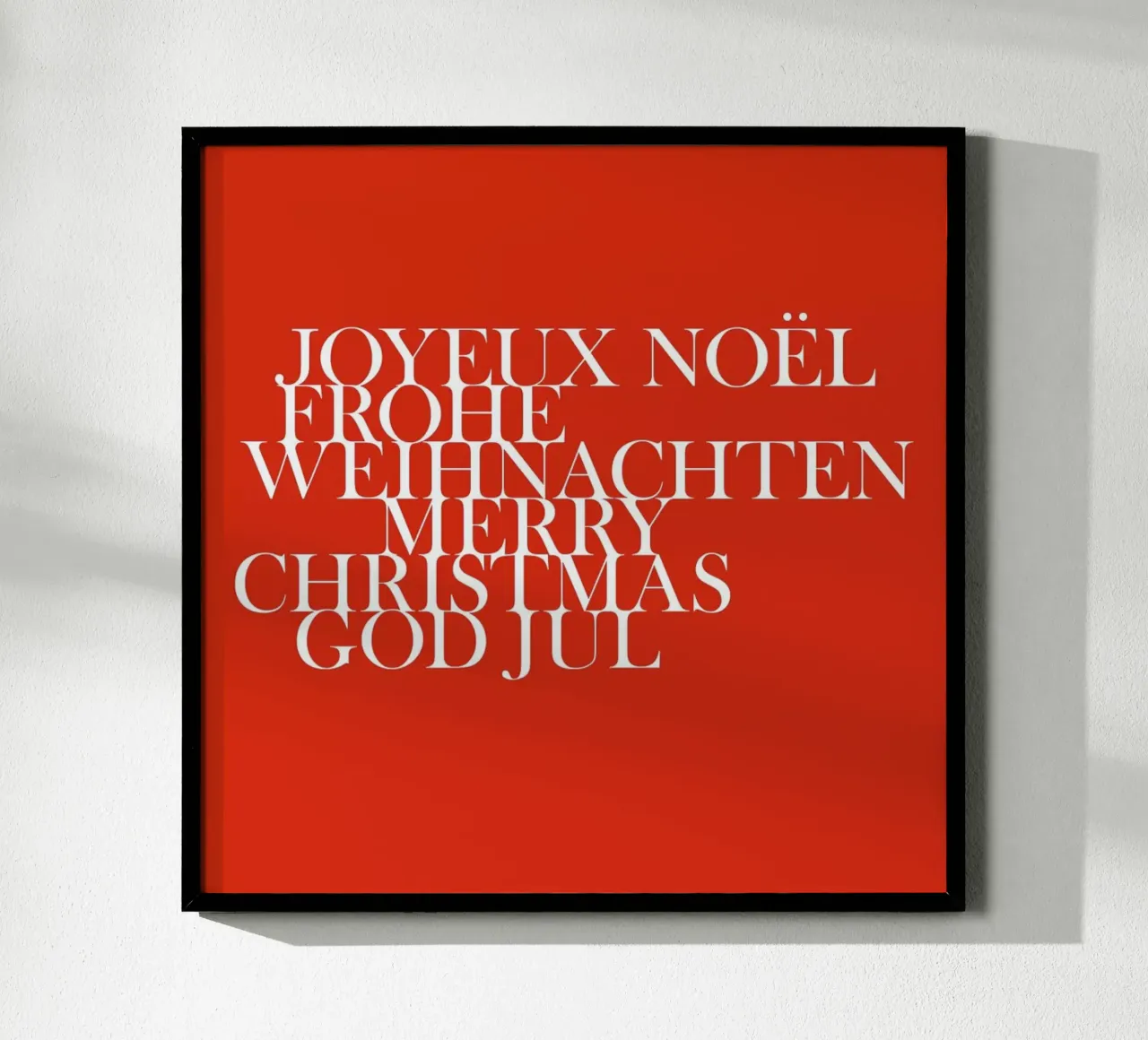 Un Natale internazionale poster con telaio in alluminio da Bo Lundberg