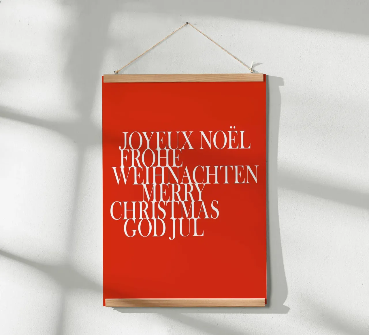 Un Natale internazionale poster con telaio in alluminio da Bo Lundberg