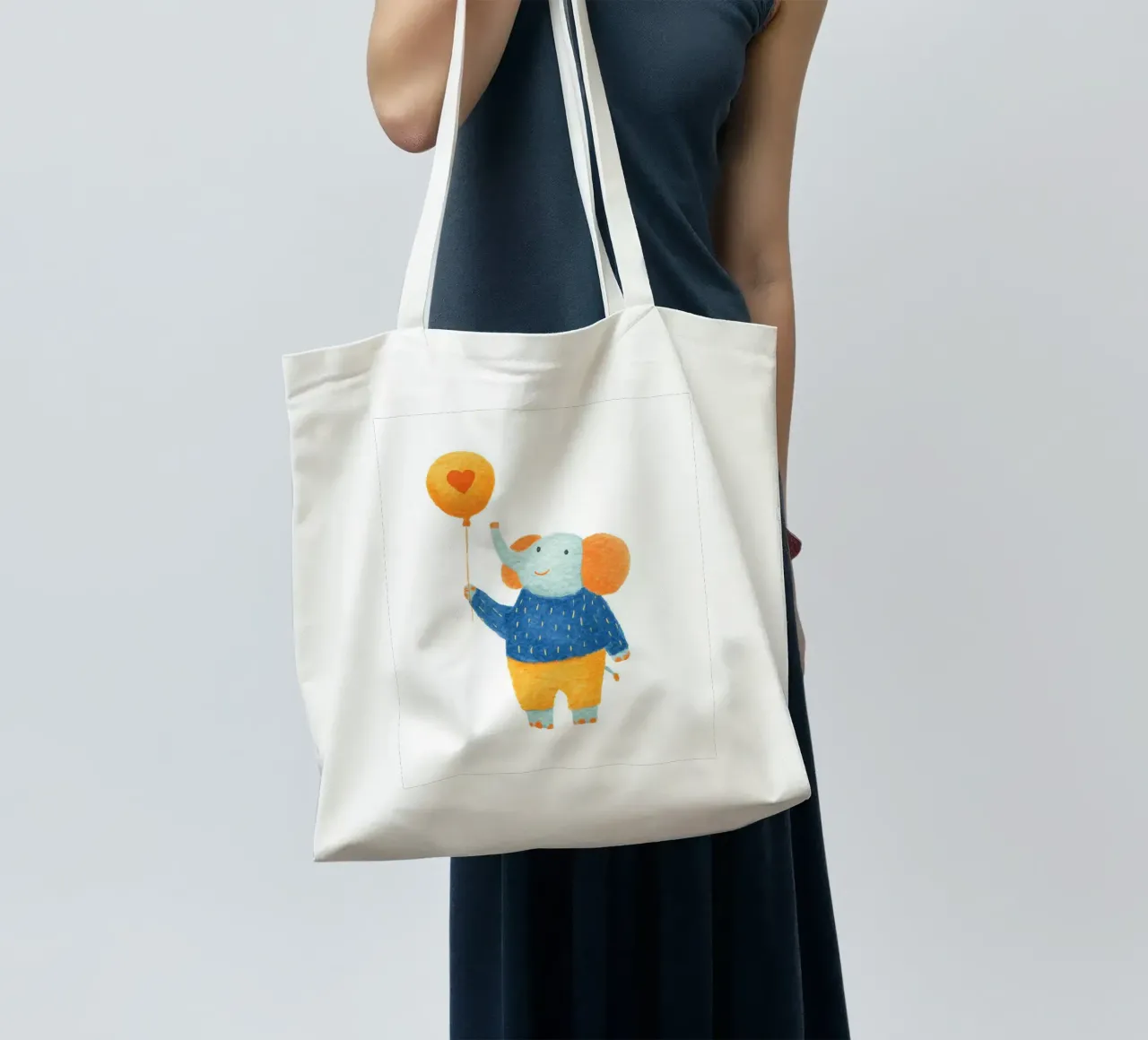Loving elephant message tote bag by Carinaprint