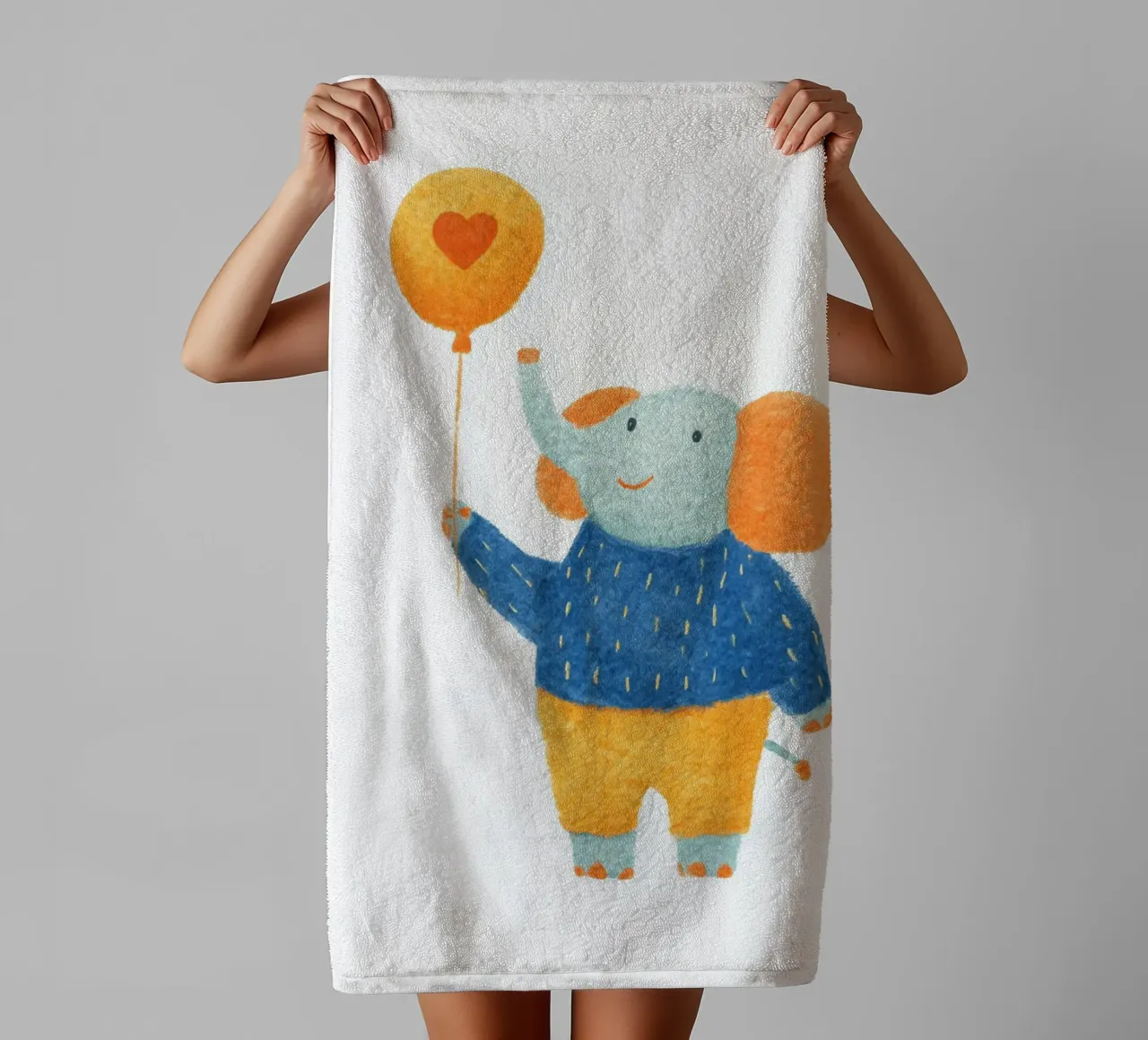 Message d'amour des éléphants serviette de bain de Carinaprint