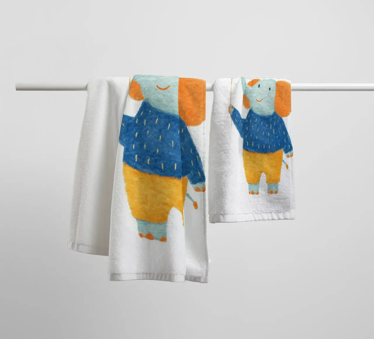 Message d'amour des éléphants serviette de bain de Carinaprint