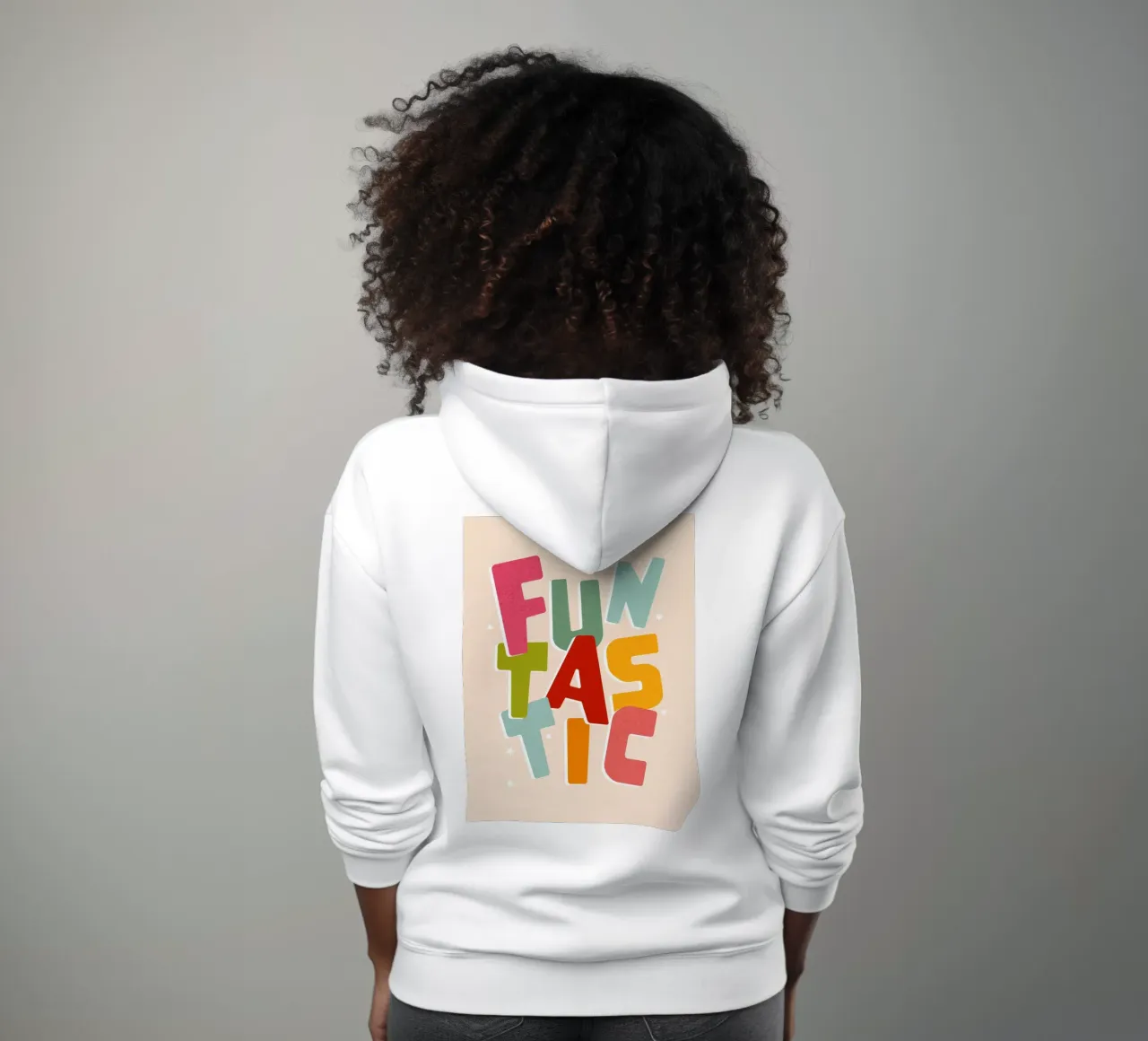 Typographic 'FUNTASTIC' • Playful and fun colourful mood hoodie by Dominique Vari Words