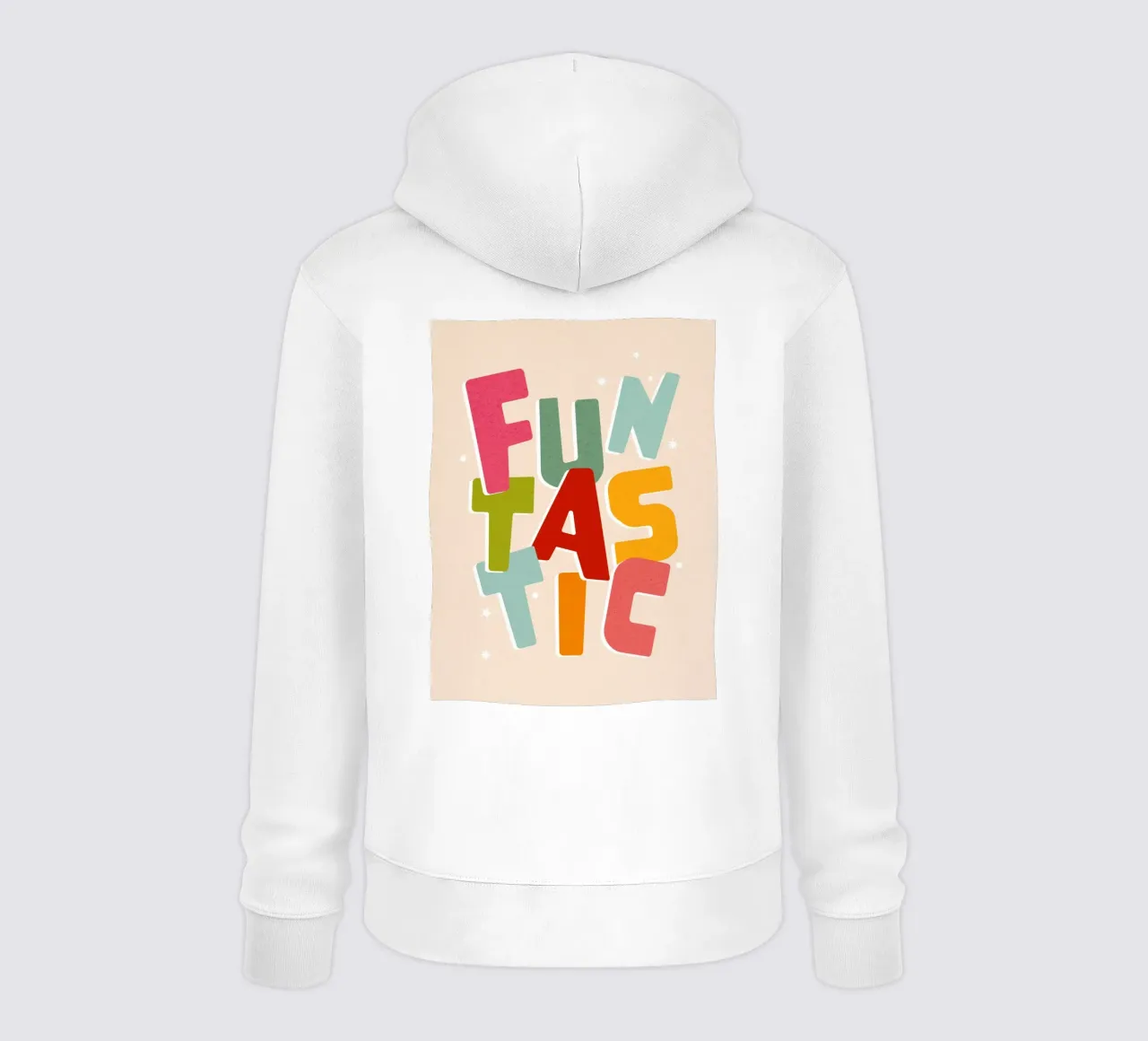 Typographic 'FUNTASTIC' • Playful and fun colourful mood hoodie by Dominique Vari Words