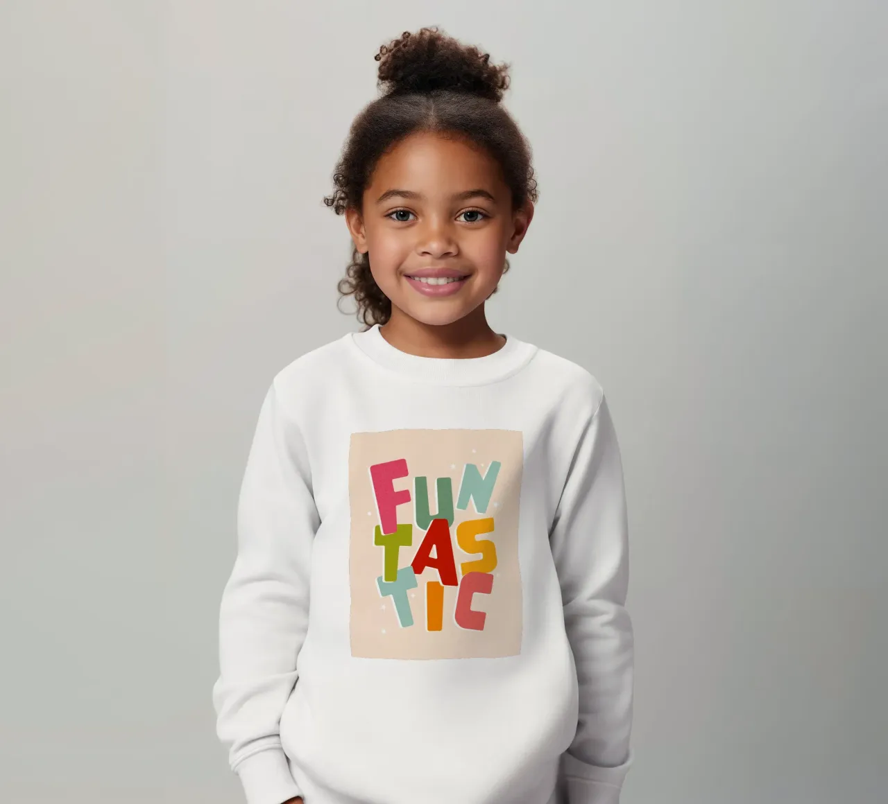 Typografisch 'FUNTASTIC' - Speelse en leuke kleurrijke sfeer kinder sweatshirt van Dominique Vari Words
