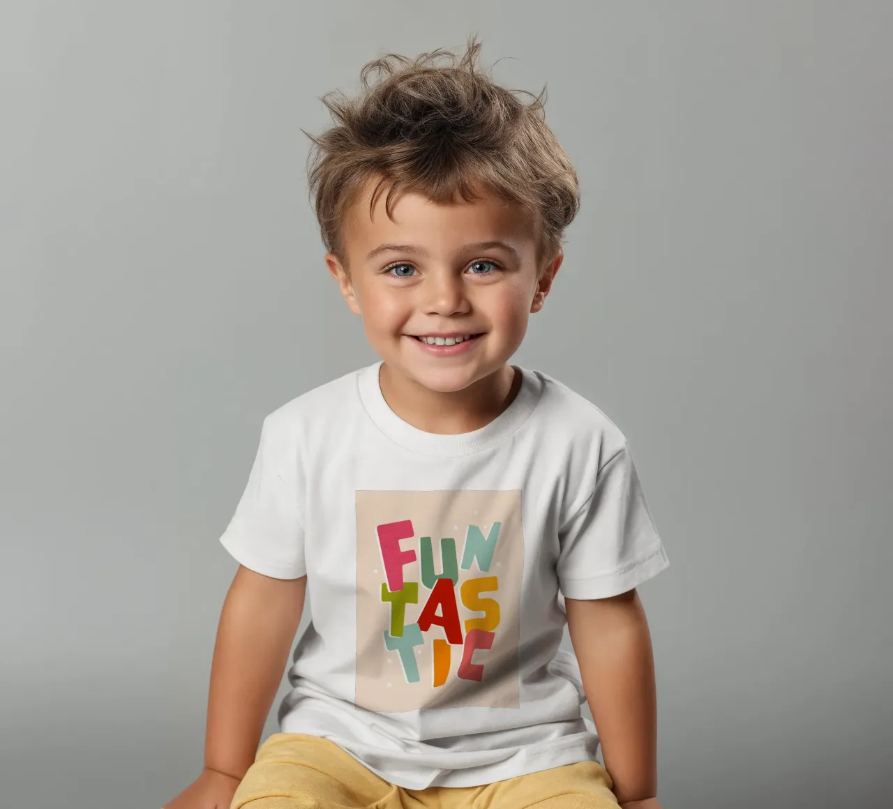 Typographic 'FUNTASTIC' • Playful and fun colourful mood kids t-shirt by Dominique Vari Words