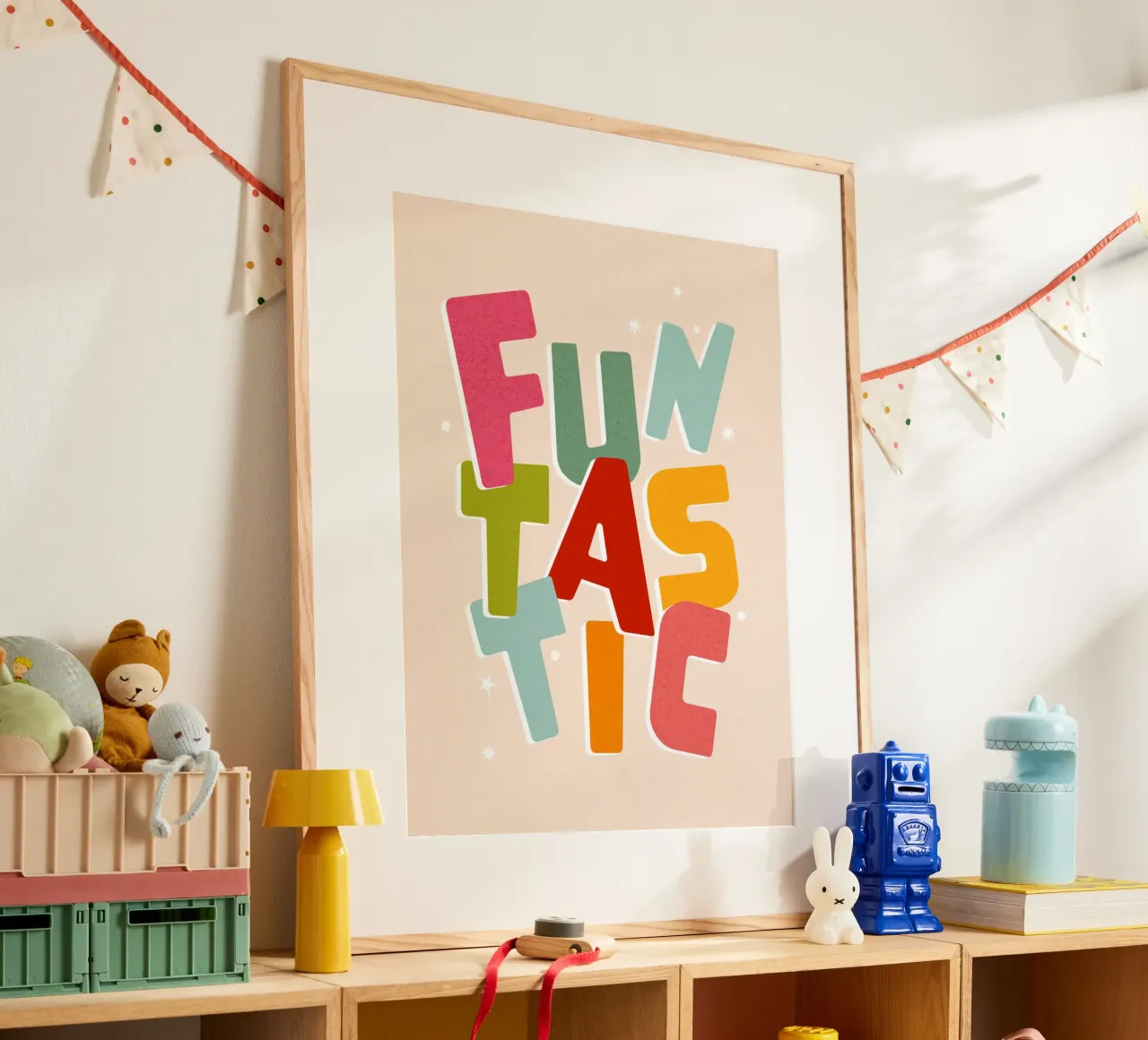 Typographic 'FUNTASTIC' • Playful and fun colourful mood hahnemühle by Dominique Vari Words