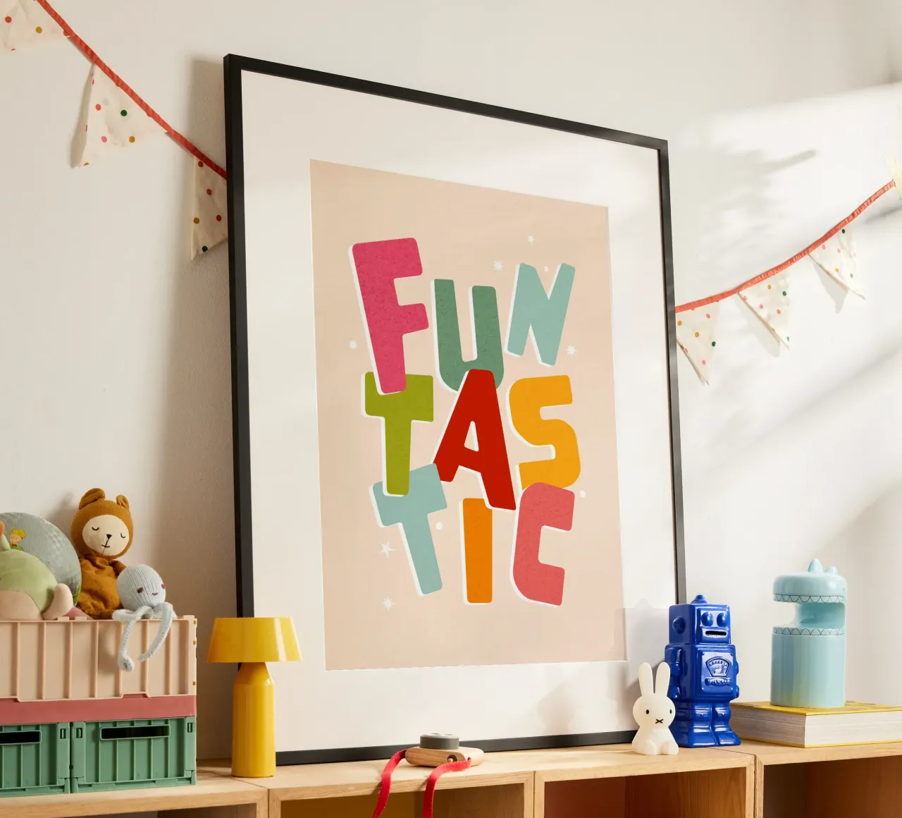 Typographic 'FUNTASTIC' • Playful and fun colourful mood hahnemühle by Dominique Vari Words