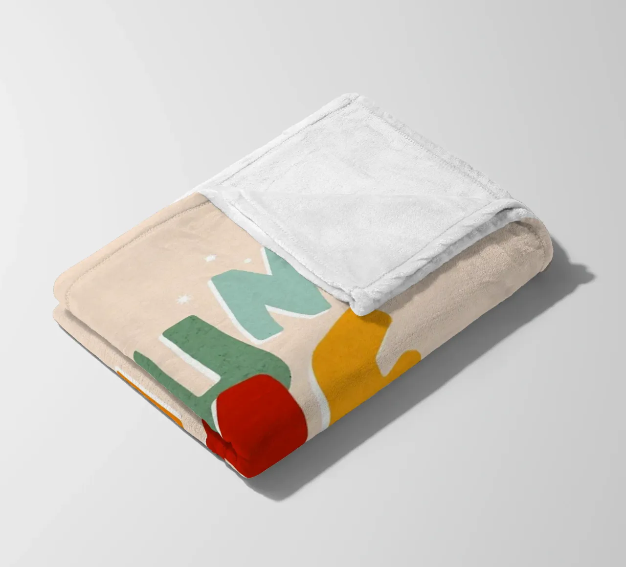 Typographic 'FUNTASTIC' • Playful and fun colourful mood fleece blanket by Dominique Vari Words