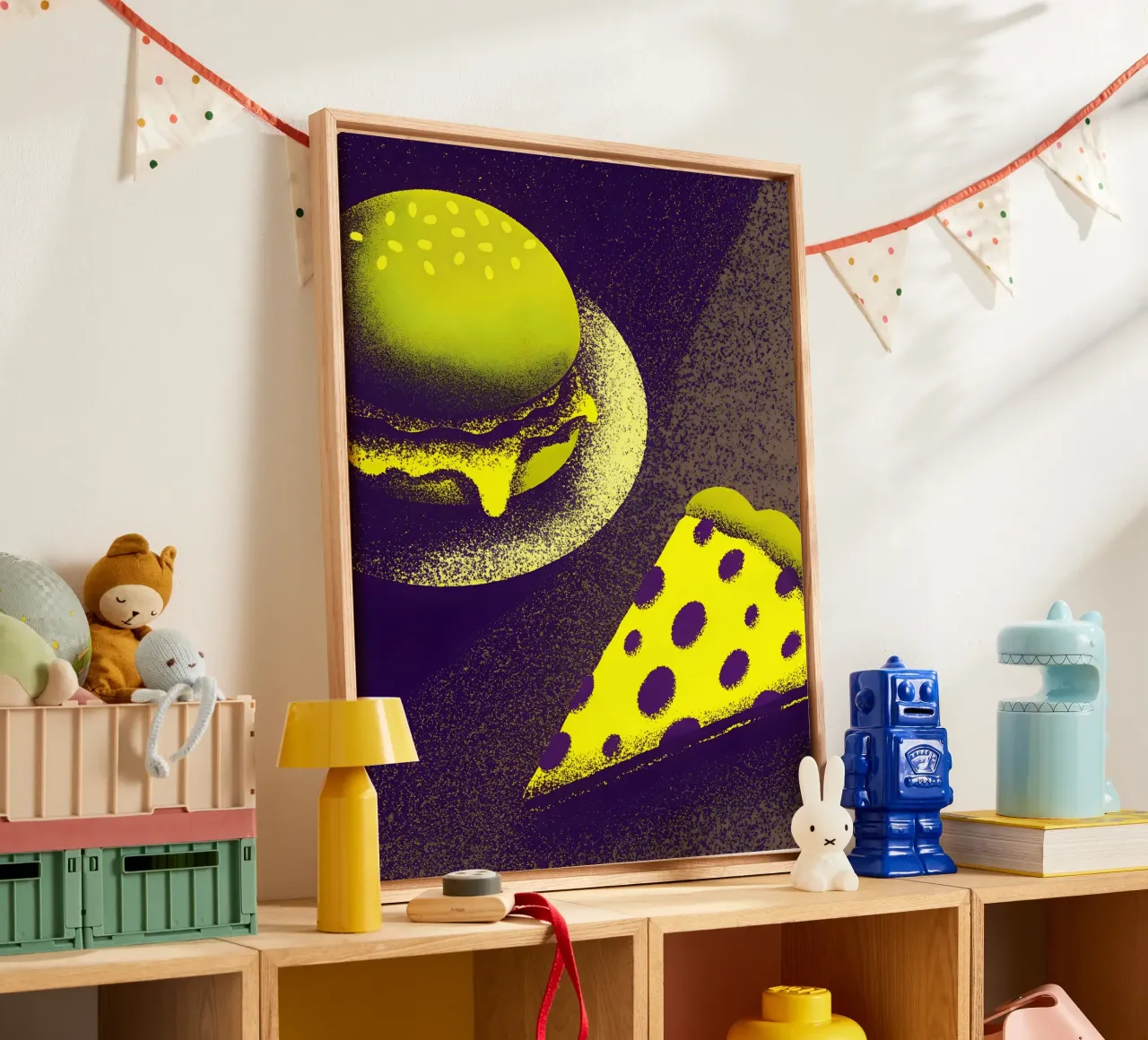 Hamburger e pizza tela con Cornice a cassetta da SOUL SHOP