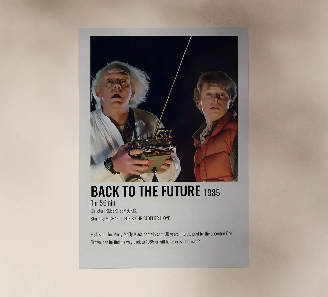 BACK TO THE FUTURE 1985 pellicola backlit da MVFminimalist