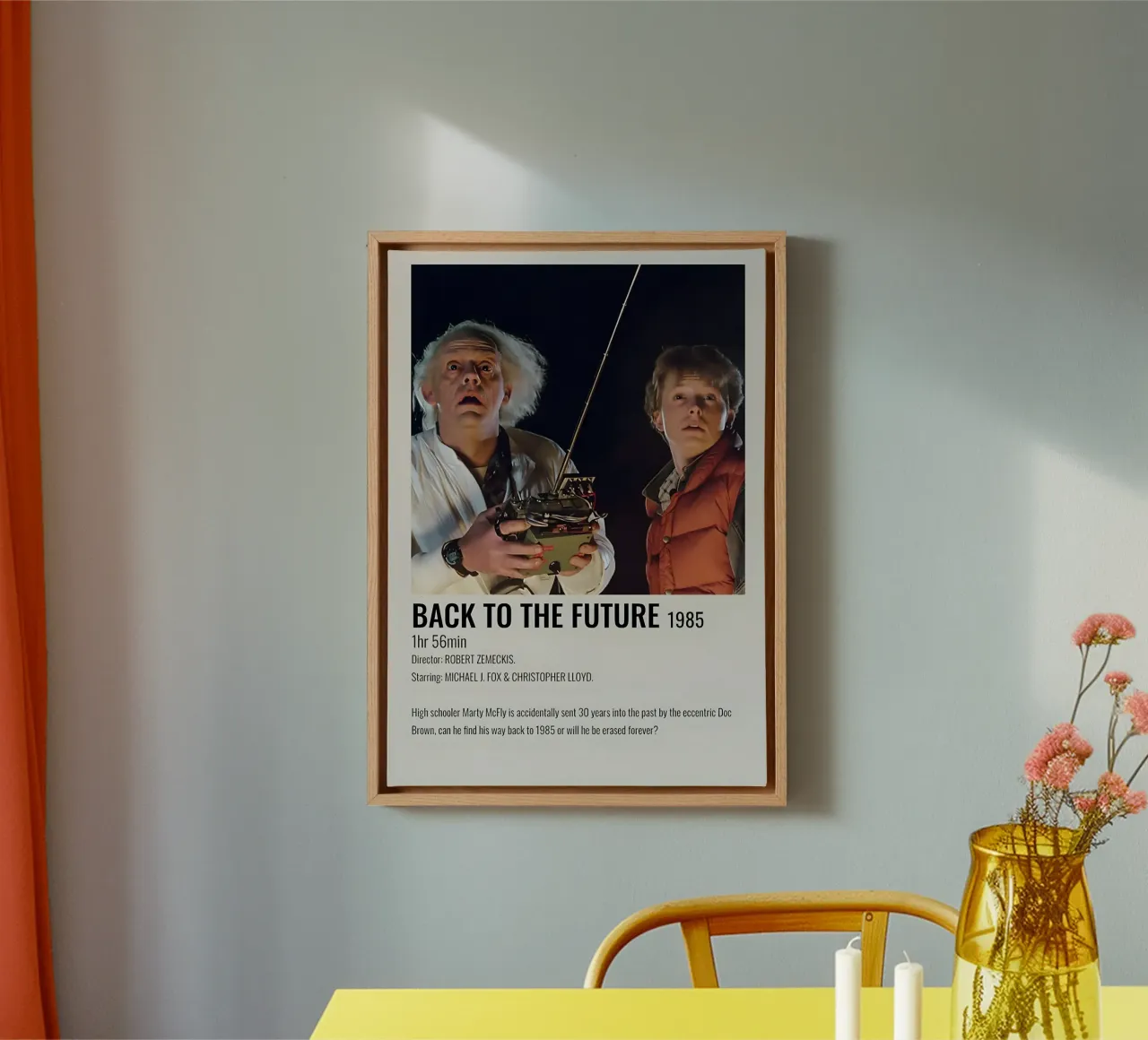 BACK TO THE FUTURE 1985 tela con Cornice a cassetta da MVFminimalist