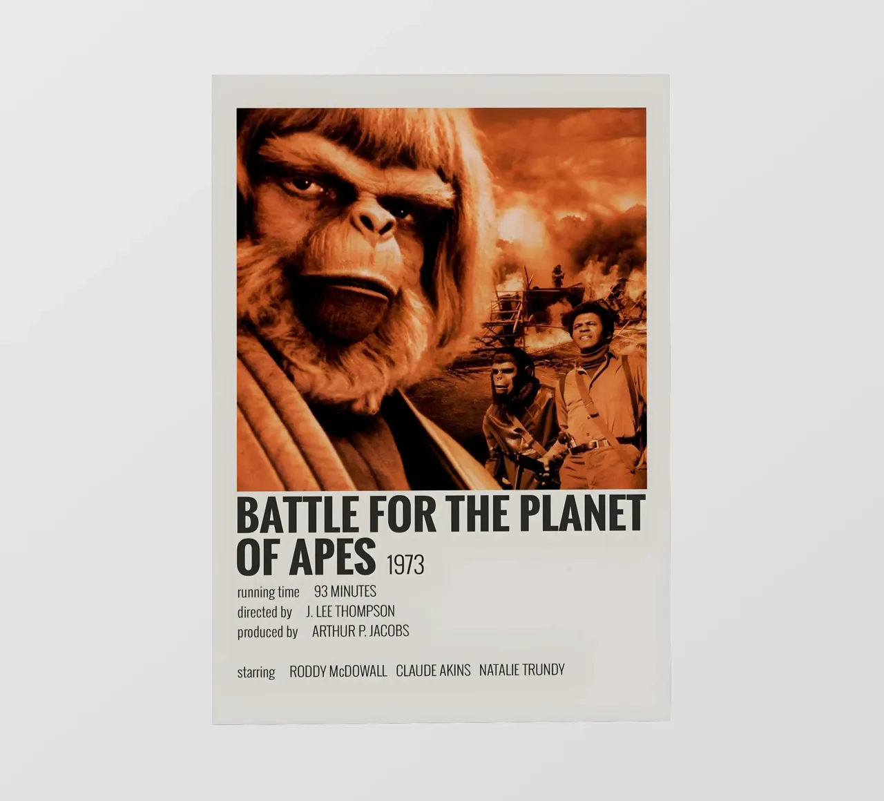 BATTLE FOR THE PLANET OF APES 1973 lámina retroiluminada de MVFminimalist