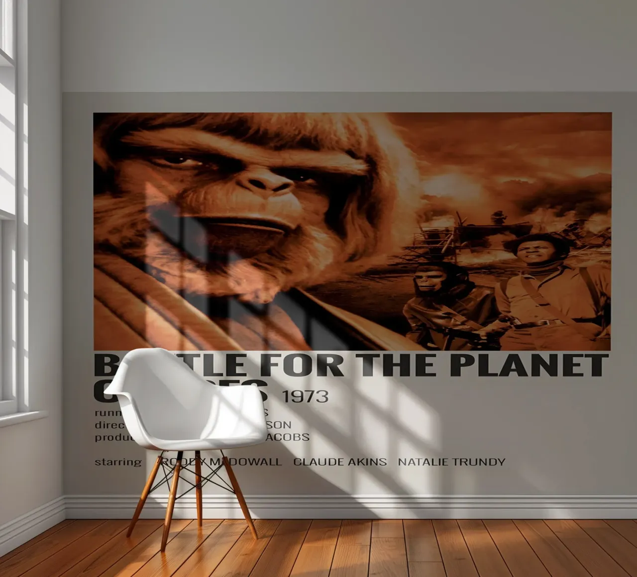 BATTLE FOR THE PLANET OF APES 1973 fotobehang van MVFminimalist