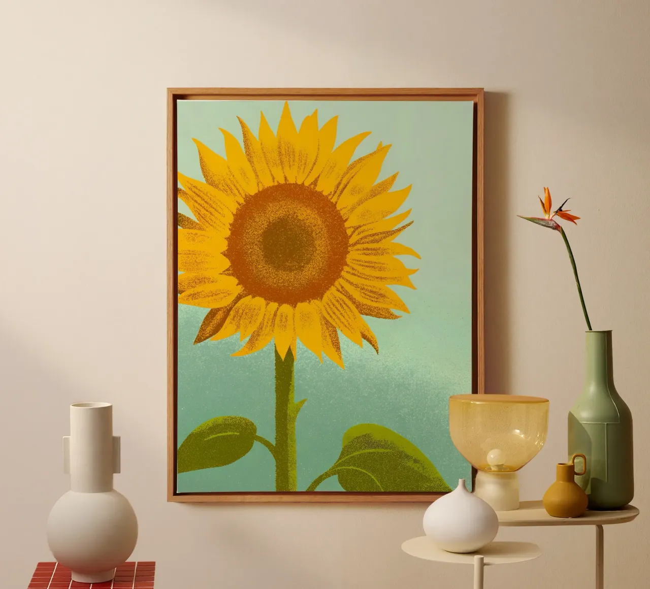 Girasole tela con Cornice a cassetta da SOUL SHOP