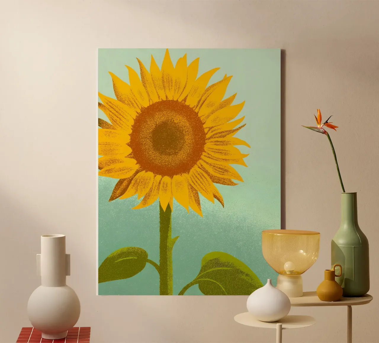 Girasole tela con Cornice a cassetta da SOUL SHOP