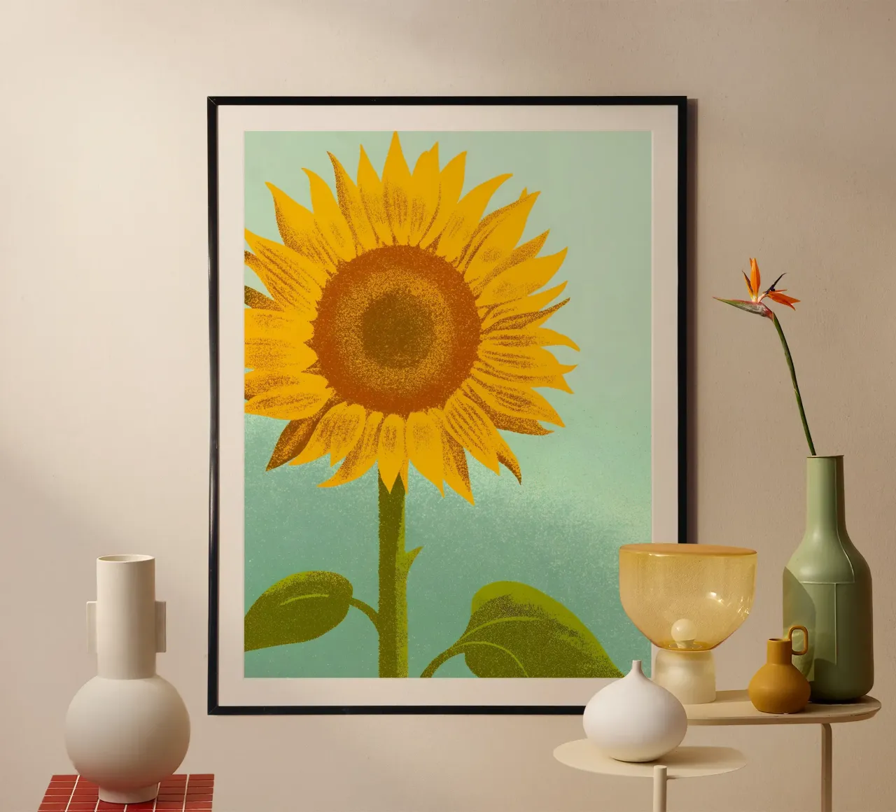 Girasole poster con telaio in alluminio da SOUL SHOP