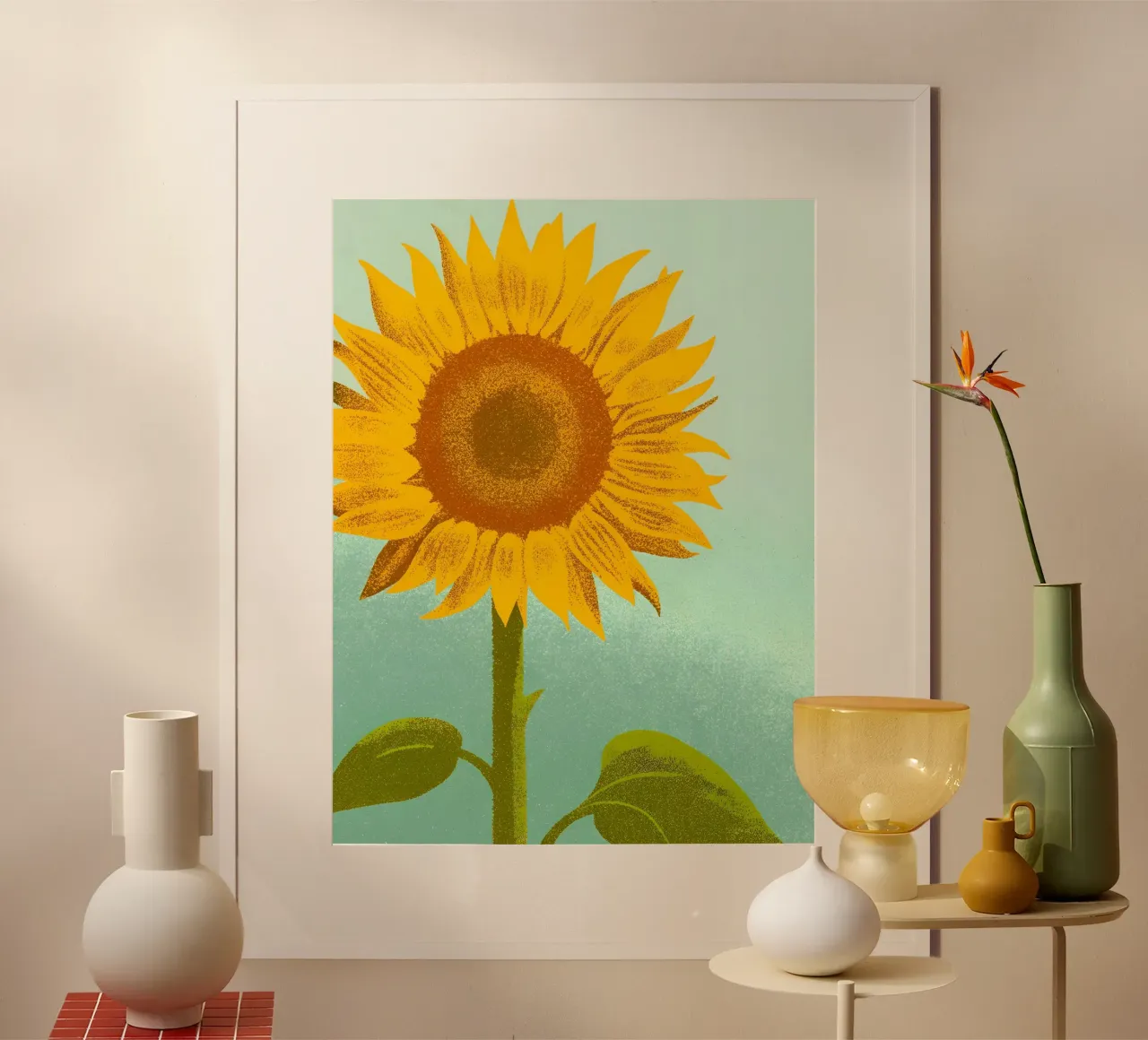 Girasole poster con telaio in alluminio da SOUL SHOP