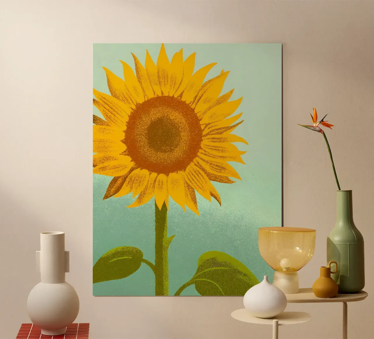 Girasole poster con telaio in alluminio da SOUL SHOP