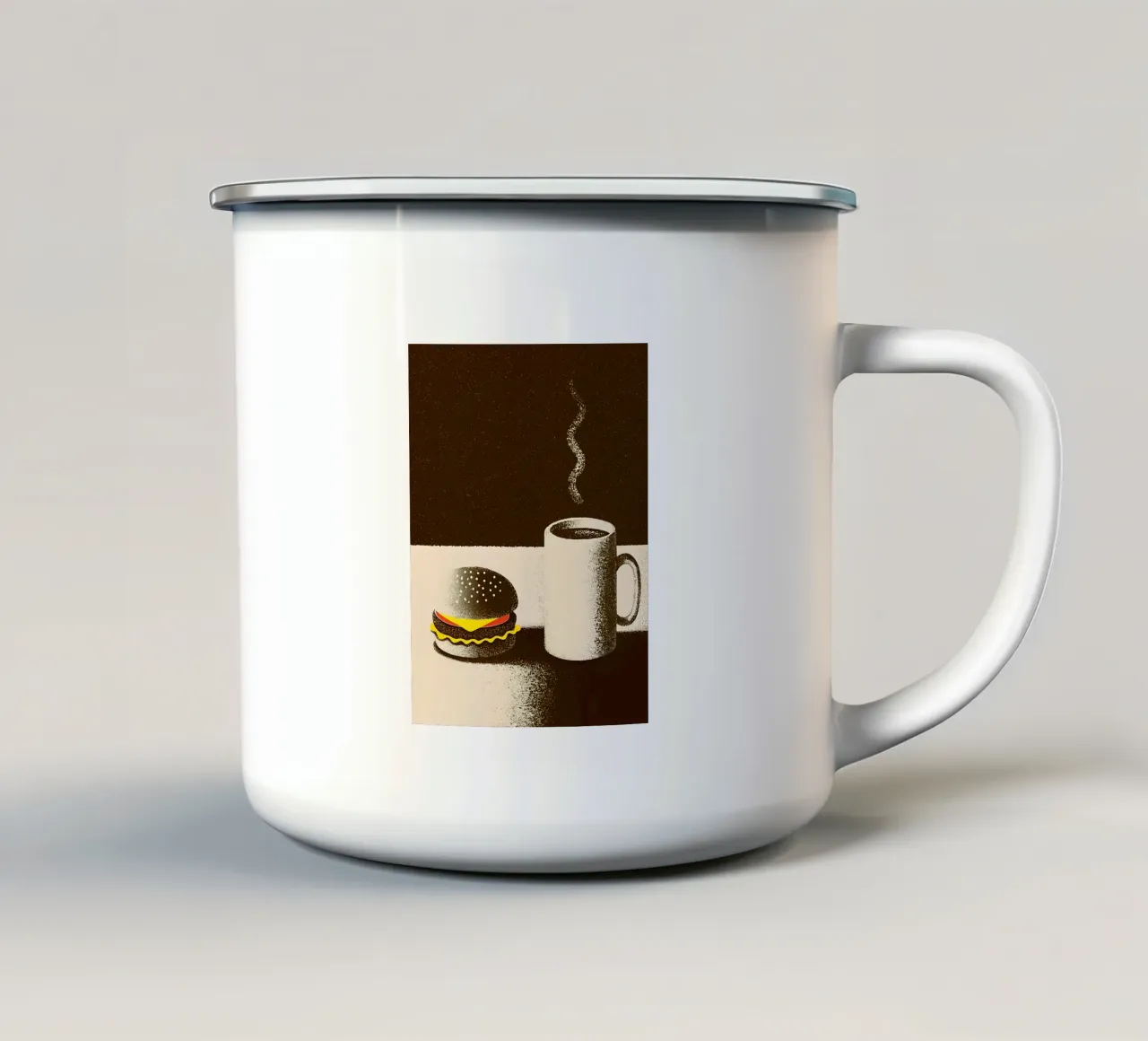 Hamburger e caffè tazza in smalto da SOUL SHOP