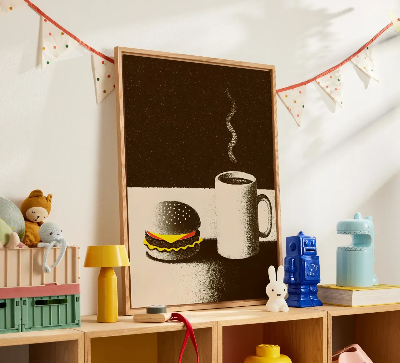 Burger und Kaffee Acryl-Glas von SOUL SHOP