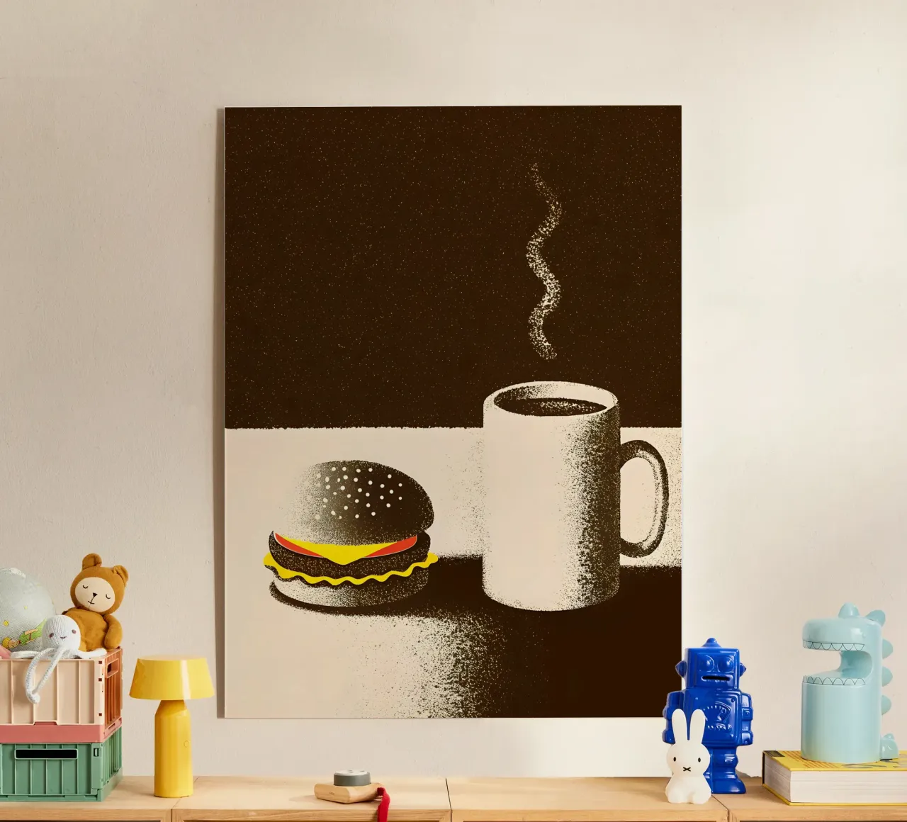 Burger und Kaffee Acryl-Glas von SOUL SHOP