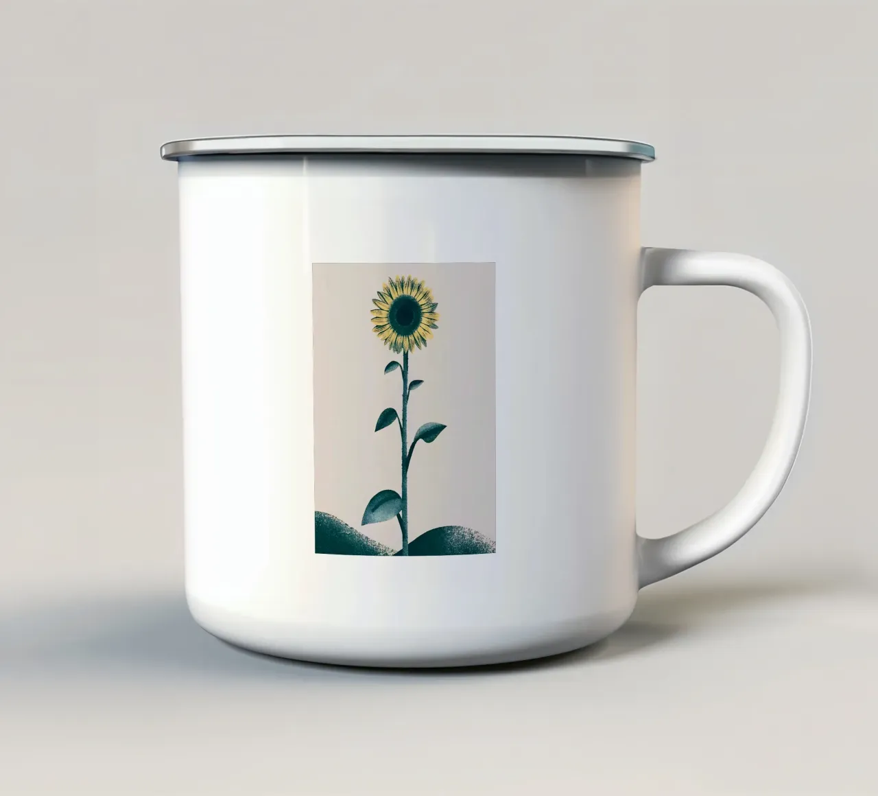 Zonnebloem emaille mok van SOUL SHOP