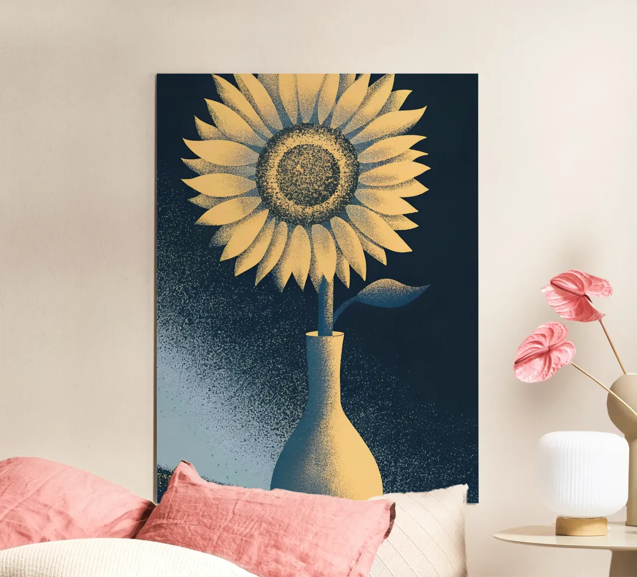 Girasoli in vaso poster con telaio in alluminio da SOUL SHOP