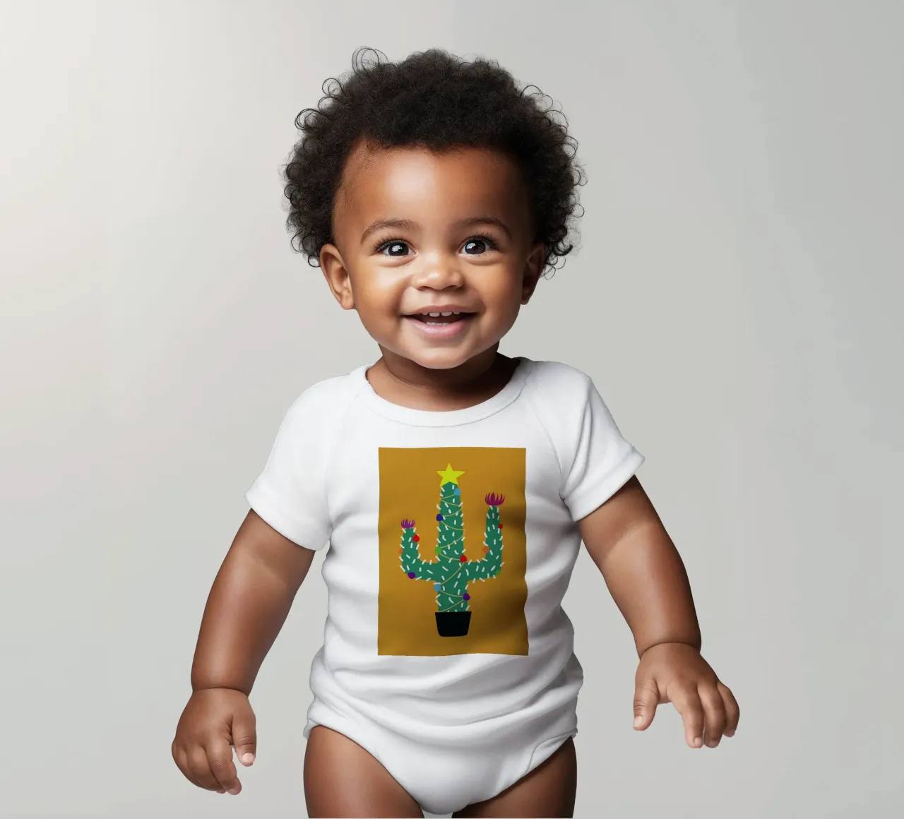 Cactus Christmas body neonato maniche corte da The Native State